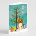 Merry Christmas Tree Beagle Tricolor Greeting Cards Pack of 8 Blank Cards with Envelopes Whimsical A7 Size 5x7