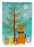 Merry Christmas Tree Airedale Garden Flag Mailbox Decorative Yard Banner Outside Patio Artwork for Flower Beds, Garden Size, Multicolor