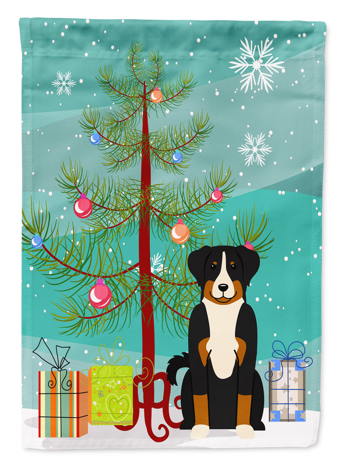 Merry Christmas Tree Appenzeller Sennenhund Garden Flag Mailbox Decorative Yard Banner Outside Patio Artwork for Flower Beds, Garden Size, Multicolor