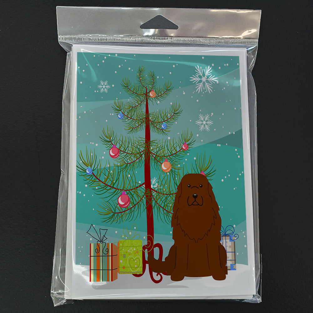 Merry Christmas Tree Caucasian Shepherd Dog Greeting Cards Pack of 8 Blank Cards with Envelopes Whimsical A7 Size 5x7