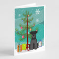 Merry Christmas Tree Miniature Schnauzer Black Greeting Cards Pack of 8 Blank Cards with Envelopes Whimsical A7 Size 5x7