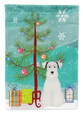 Merry Christmas Tree Miniature Schnauzer White Garden Flag Mailbox Decorative Yard Banner Outside Patio Artwork for Flower Beds, Garden Size, Multicolor