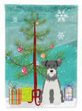 Merry Christmas Tree Miniature Schnauzer Salt and Pepper Garden Flag Mailbox Decorative Yard Banner Outside Patio Artwork for Flower Beds, Garden Size, Multicolor