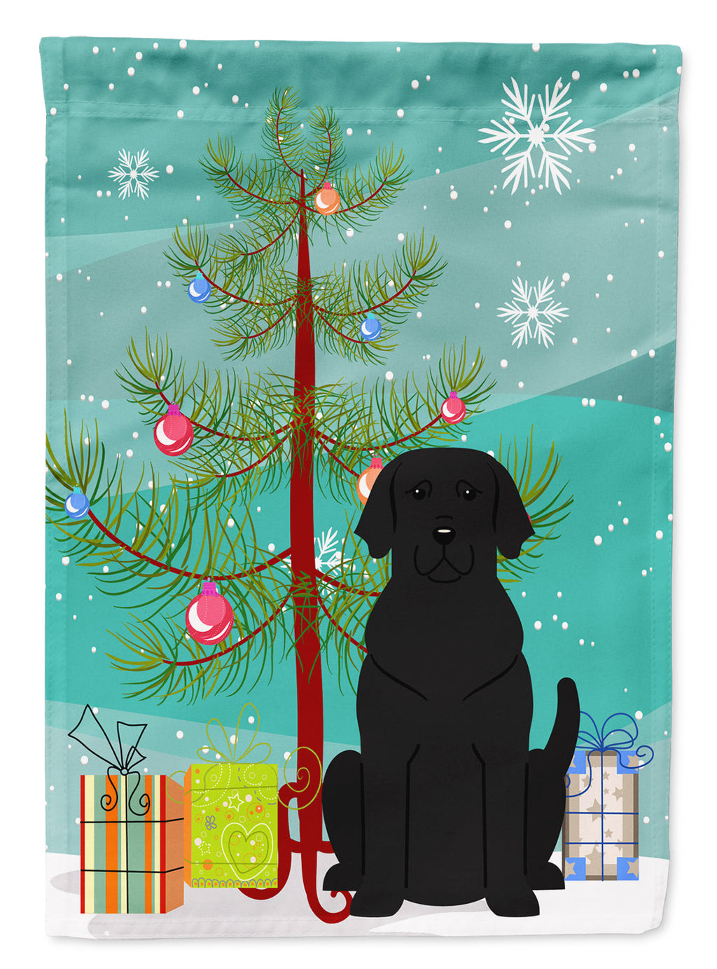 Merry Christmas Tree Black Labrador Garden Flag Mailbox Decorative Yard Banner Outside Patio Artwork for Flower Beds, Garden Size, Multicolor