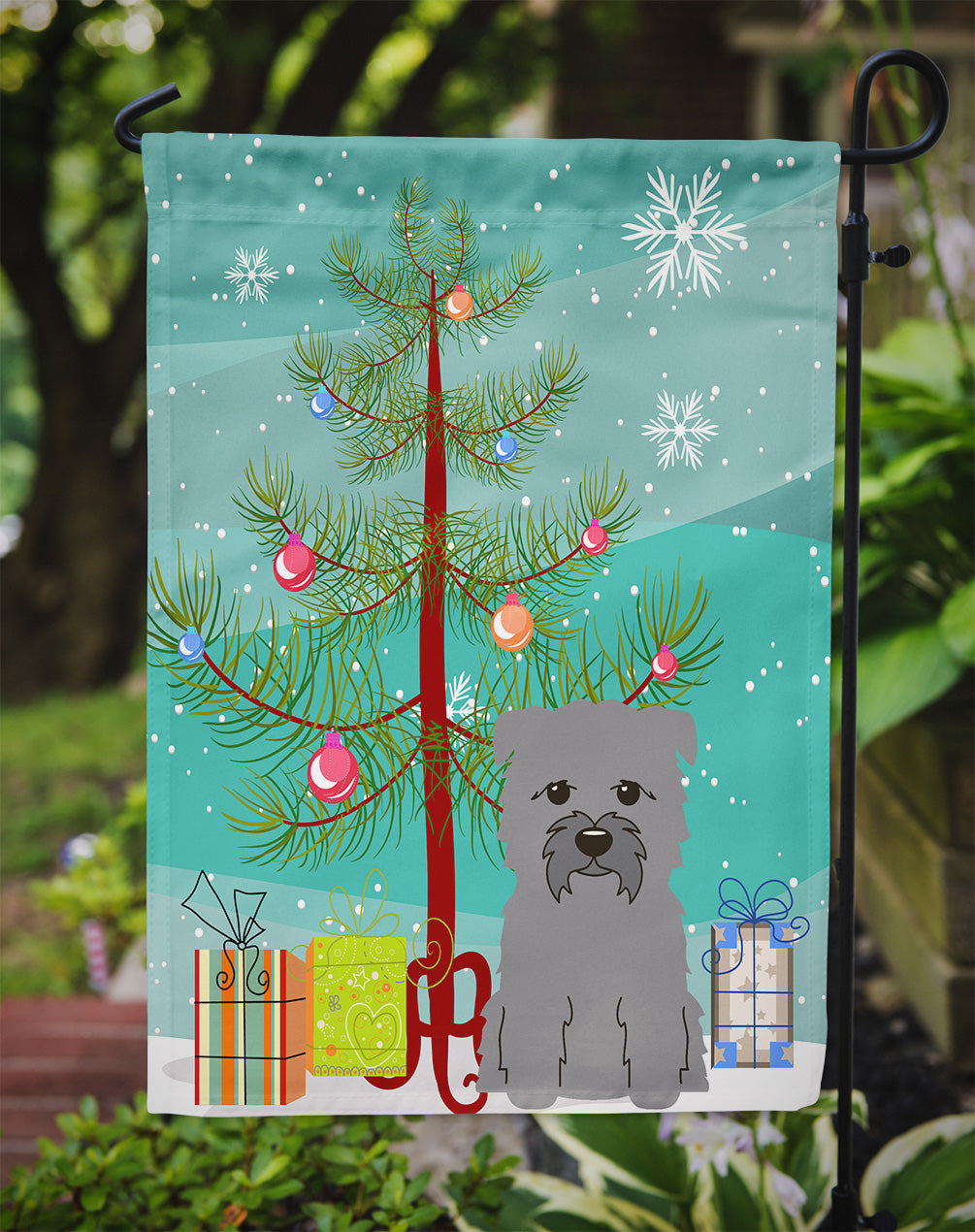 Merry Christmas Tree Glen of Imal Grey Garden Flag Mailbox Decorative Yard Banner Outside Patio Artwork for Flower Beds, Garden Size, Multicolor