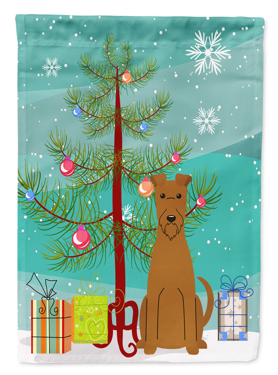 Merry Christmas Tree Irish Terrier Garden Flag Mailbox Decorative Yard Banner Outside Patio Artwork for Flower Beds, Garden Size, Multicolor