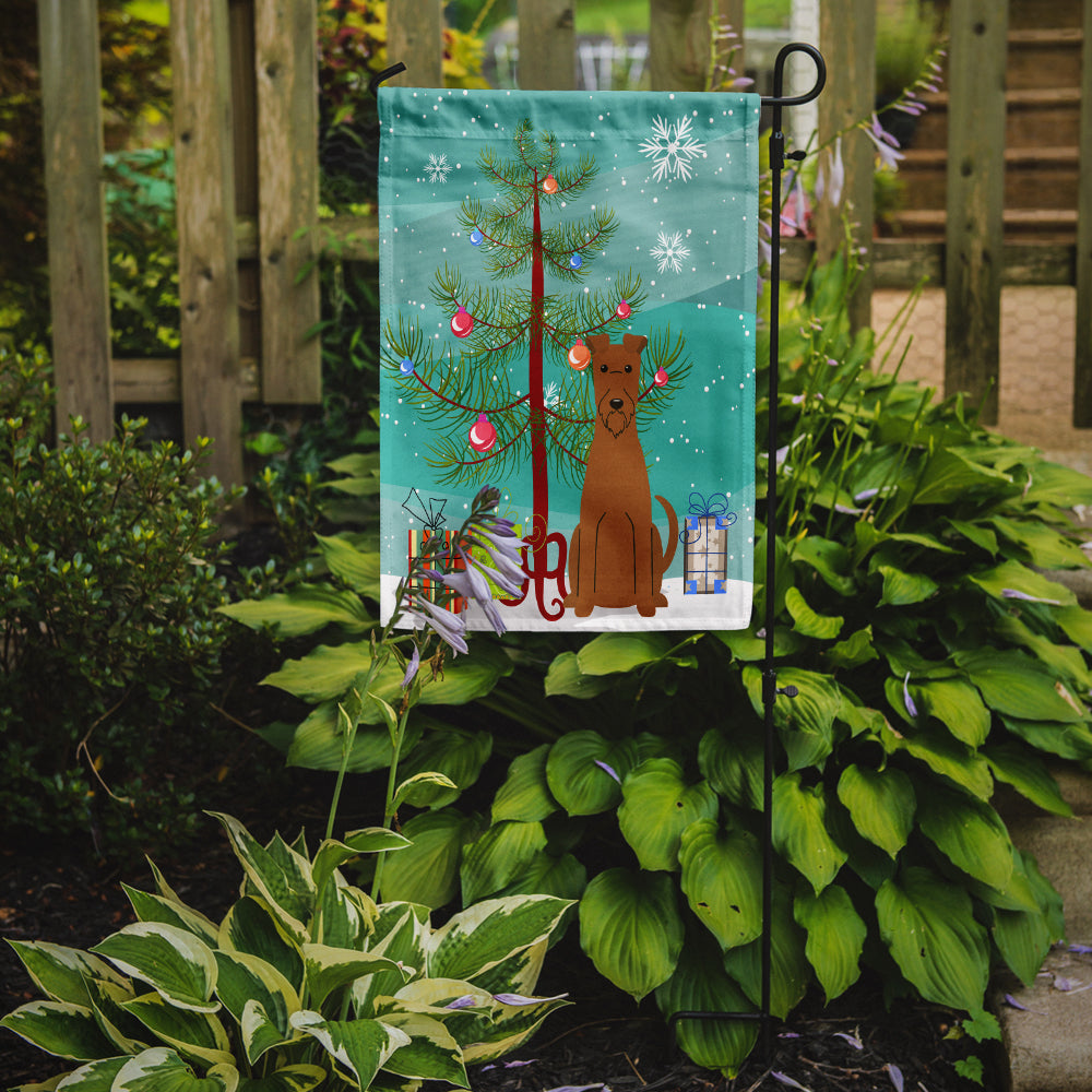 Merry Christmas Tree Irish Terrier Garden Flag Mailbox Decorative Yard Banner Outside Patio Artwork for Flower Beds, Garden Size, Multicolor