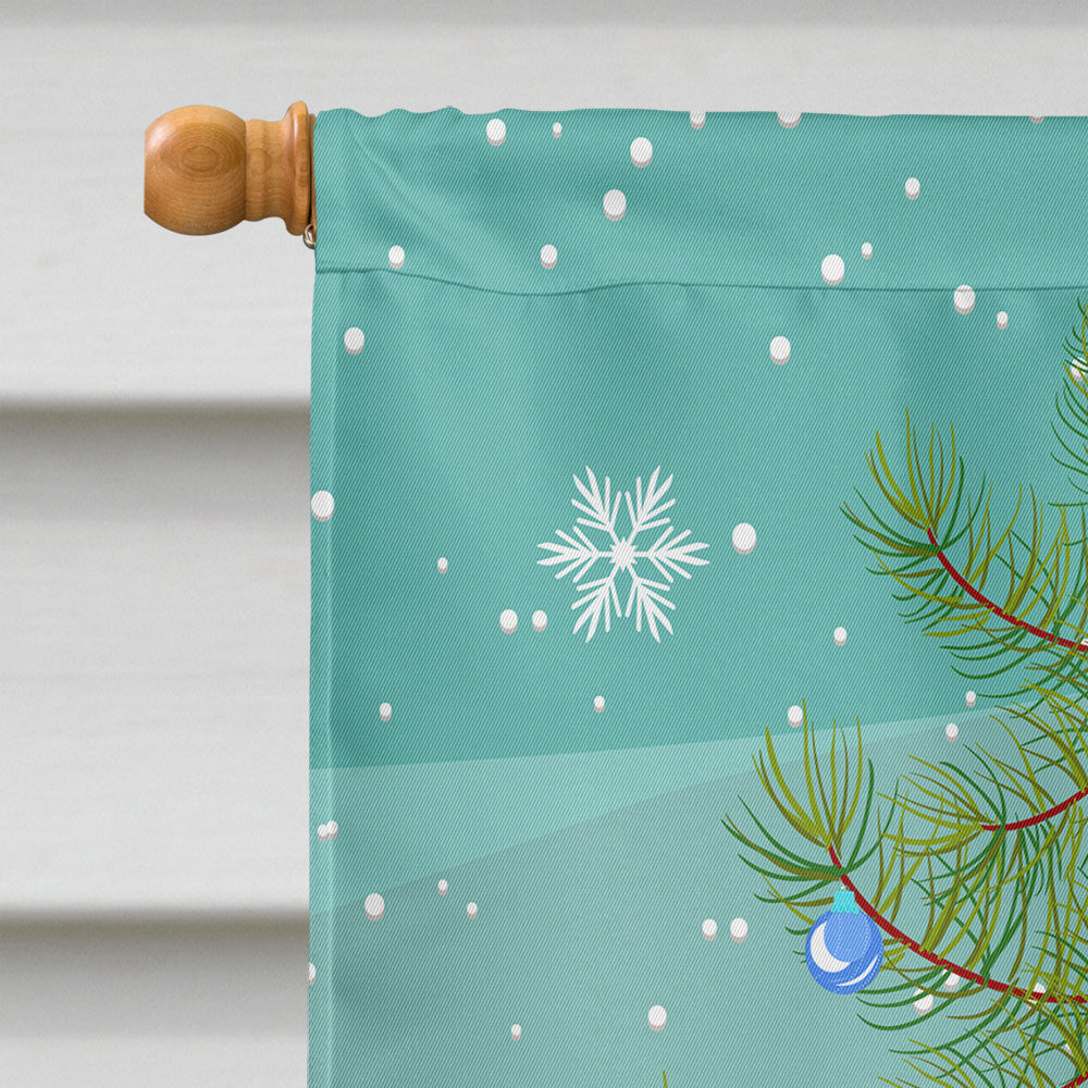 Merry Christmas Tree Irish Setter House Flag 28x40 Porch Sleeve Pole Decorative Outside Yard Banner Artwork Wall Hanging, Polyester