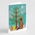 Merry Christmas Tree German Shepherd Greeting Cards Pack of 8 Blank Cards with Envelopes Whimsical A7 Size 5x7