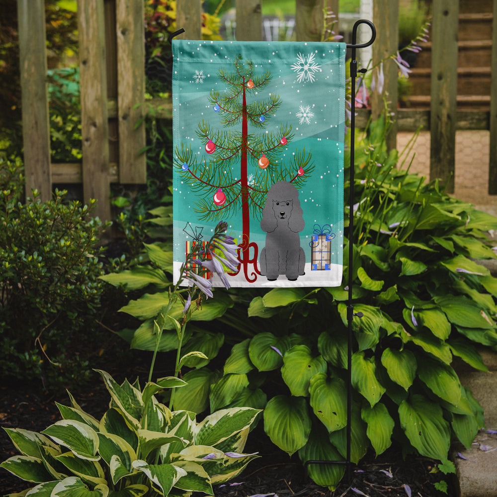 Merry Christmas Tree Poodle Silver Garden Flag Mailbox Decorative Yard Banner Outside Patio Artwork for Flower Beds, Garden Size, Multicolor