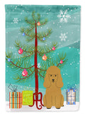 Merry Christmas Tree Poodle Tan Garden Flag Mailbox Decorative Yard Banner Outside Patio Artwork for Flower Beds, Garden Size, Multicolor