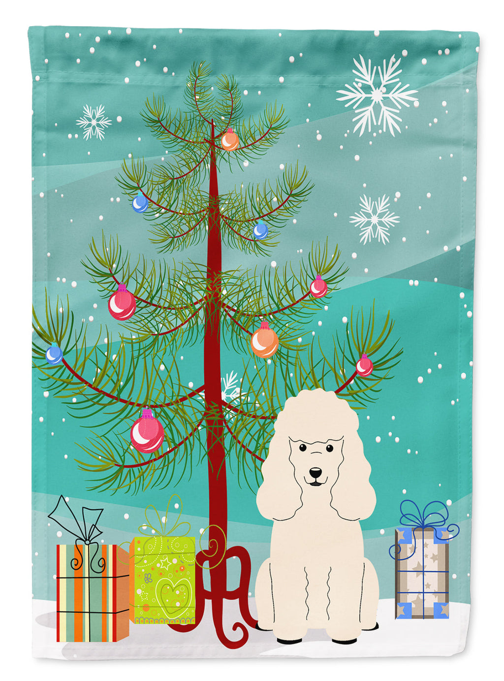 Merry Christmas Tree Poodle White Garden Flag Mailbox Decorative Yard Banner Outside Patio Artwork for Flower Beds, Garden Size, Multicolor