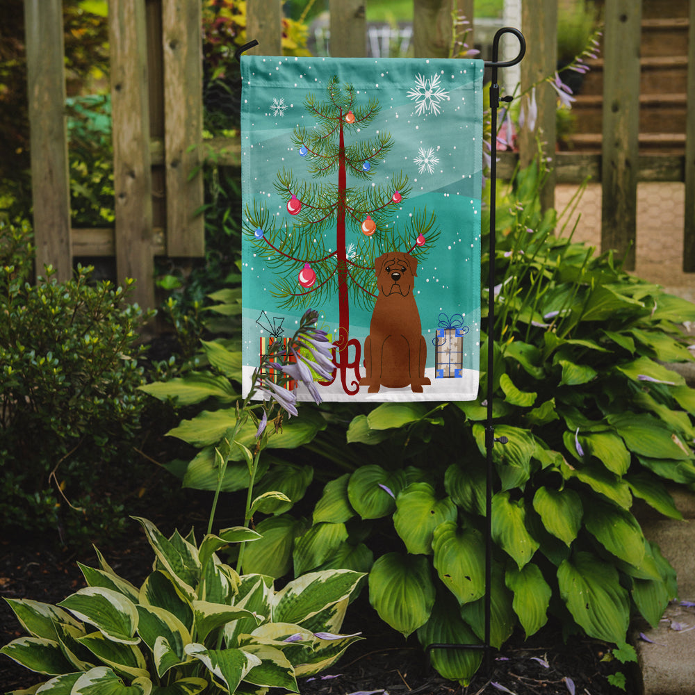 Merry Christmas Tree Dogue de Bourdeaux Garden Flag Mailbox Decorative Yard Banner Outside Patio Artwork for Flower Beds, Garden Size, Multicolor