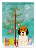 Merry Christmas Tree Petit Basset Griffon Veenden Garden Flag Mailbox Decorative Yard Banner Outside Patio Artwork for Flower Beds, Garden Size, Multicolor