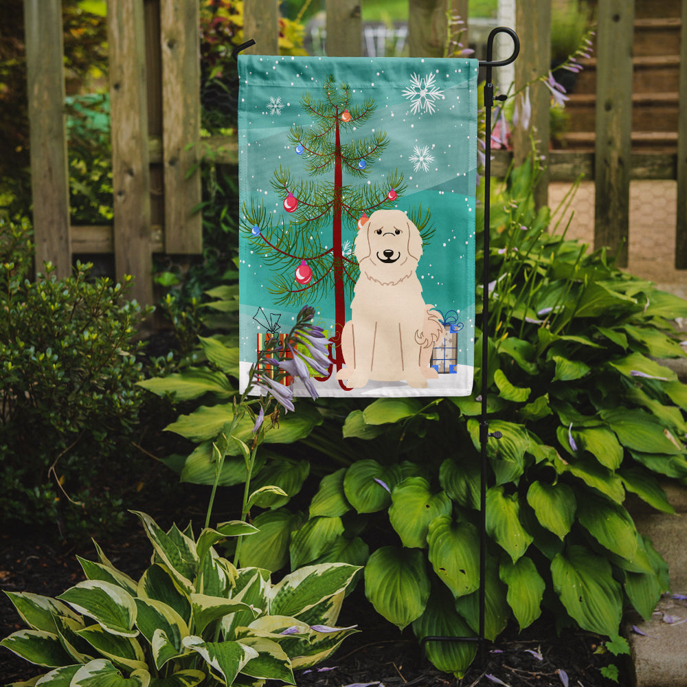 Merry Christmas Tree Great Pyrenese Garden Flag Mailbox Decorative Yard Banner Outside Patio Artwork for Flower Beds, Garden Size, Multicolor
