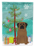 Merry Christmas Tree Bullmastiff Garden Flag Mailbox Decorative Yard Banner Outside Patio Artwork for Flower Beds, Garden Size, Multicolor