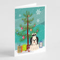 Merry Christmas Tree Shih Tzu Black White Greeting Cards Pack of 8 Blank Cards with Envelopes Whimsical A7 Size 5x7