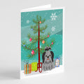 Merry Christmas Tree Shih Tzu Black Silver Greeting Cards Pack of 8 Blank Cards with Envelopes Whimsical A7 Size 5x7