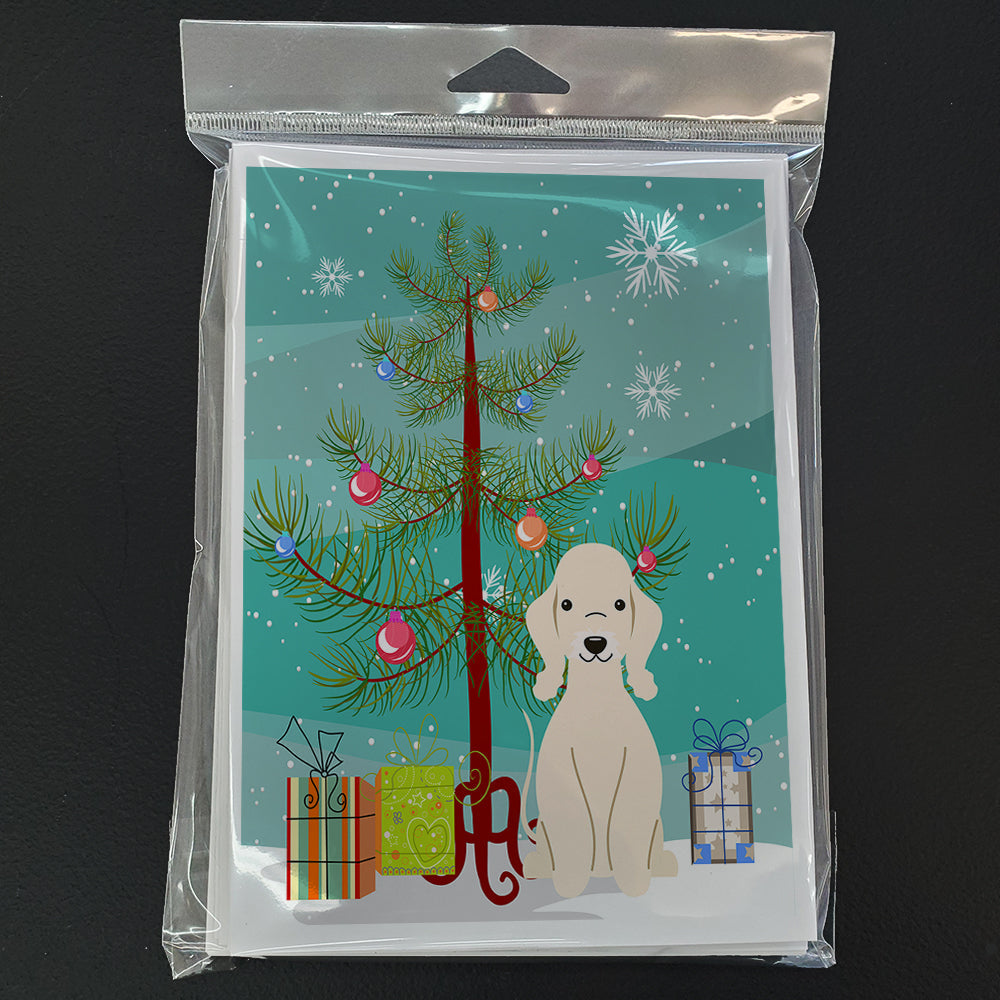 Merry Christmas Tree Bedlington Terrier Sandy Greeting Cards Pack of 8 Blank Cards with Envelopes Whimsical A7 Size 5x7