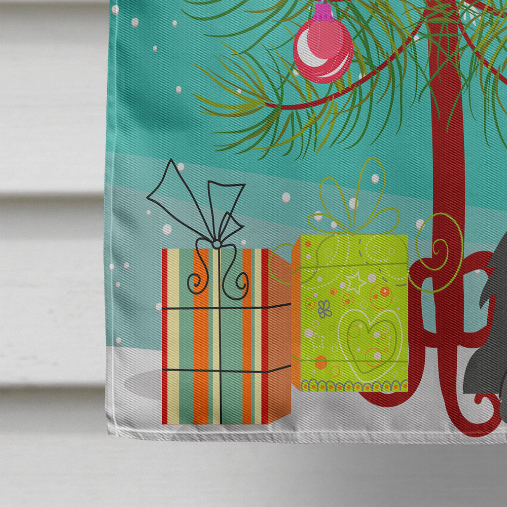 Merry Christmas Tree Cocker Spaniel Black House Flag 28x40 Porch Sleeve Pole Decorative Outside Yard Banner Artwork Wall Hanging, Polyester