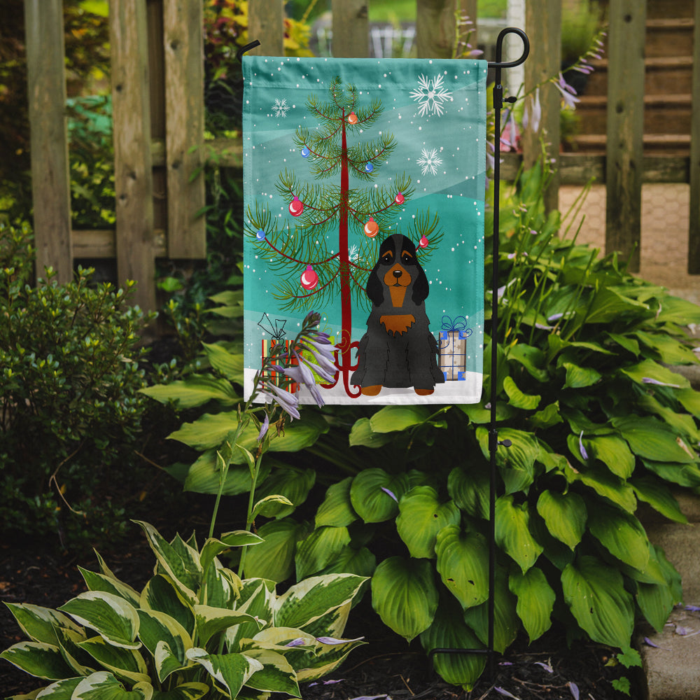 Merry Christmas Tree Cocker Spaniel Black Tan Garden Flag Mailbox Decorative Yard Banner Outside Patio Artwork for Flower Beds, Garden Size, Multicolor