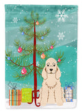 Merry Christmas Tree Cocker Spaniel Buff Garden Flag Mailbox Decorative Yard Banner Outside Patio Artwork for Flower Beds, Garden Size, Multicolor