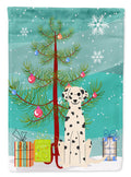 Merry Christmas Tree Dalmatian Garden Flag Mailbox Decorative Yard Banner Outside Patio Artwork for Flower Beds, Garden Size, Multicolor
