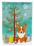Merry Christmas Tree Corgi Garden Flag Mailbox Decorative Yard Banner Outside Patio Artwork for Flower Beds, Garden Size, Multicolor