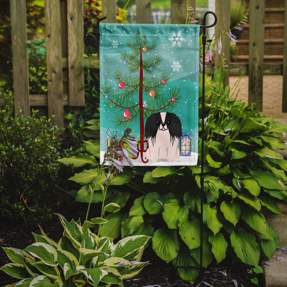Merry Christmas Tree Pekingese Black White Garden Flag Mailbox Decorative Yard Banner Outside Patio Artwork for Flower Beds, Garden Size, Multicolor
