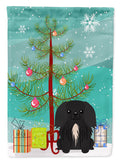 Merry Christmas Tree Pekingese Black Garden Flag Mailbox Decorative Yard Banner Outside Patio Artwork for Flower Beds, Garden Size, Multicolor