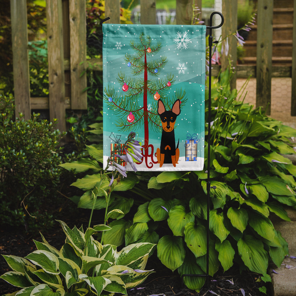 Merry Christmas Tree English Toy Terrier Garden Flag Mailbox Decorative Yard Banner Outside Patio Artwork for Flower Beds, Garden Size, Multicolor