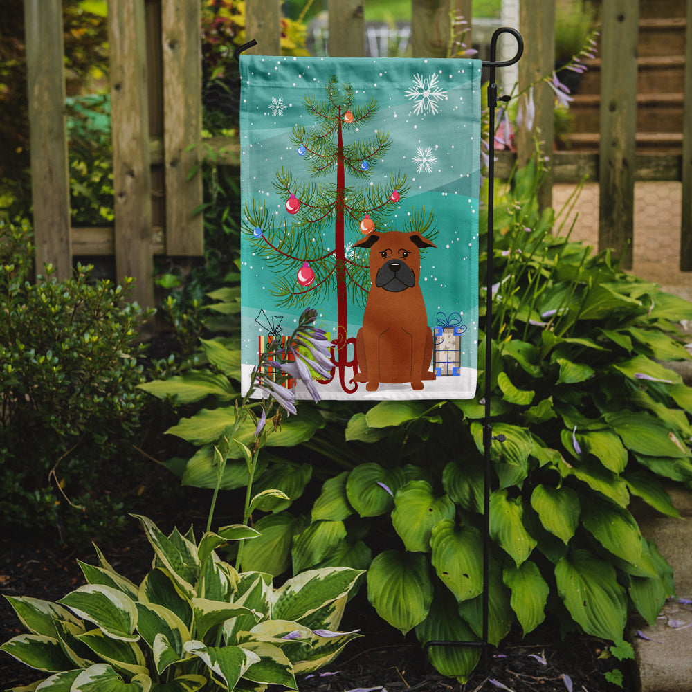 Merry Christmas Tree Chinese Chongqing Dog Garden Flag Mailbox Decorative Yard Banner Outside Patio Artwork for Flower Beds, Garden Size, Multicolor