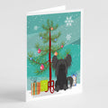 Merry Christmas Tree Chinese Crested Black Greeting Cards Pack of 8 Blank Cards with Envelopes Whimsical A7 Size 5x7