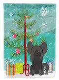 Merry Christmas Tree Chinese Crested Black Garden Flag Mailbox Decorative Yard Banner Outside Patio Artwork for Flower Beds, Garden Size, Multicolor