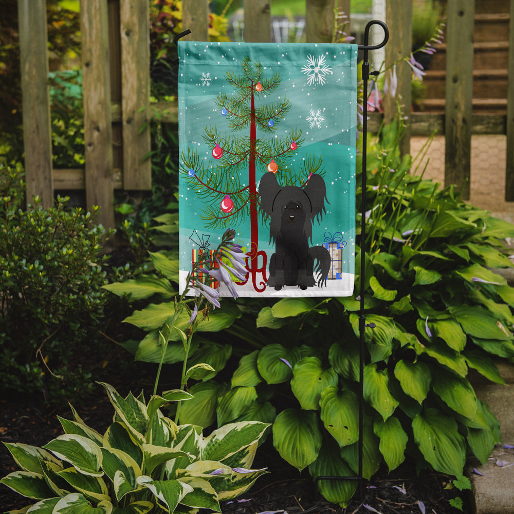 Merry Christmas Tree Chinese Crested Black Garden Flag Mailbox Decorative Yard Banner Outside Patio Artwork for Flower Beds, Garden Size, Multicolor
