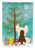 Merry Christmas Tree Chinese Crested Cream Garden Flag Mailbox Decorative Yard Banner Outside Patio Artwork for Flower Beds, Garden Size, Multicolor
