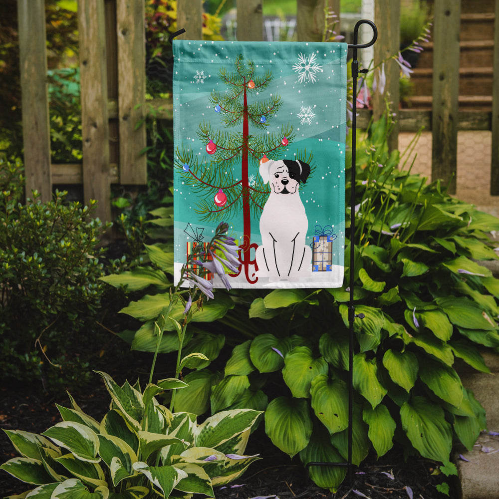 Merry Christmas Tree White Boxer Cooper Garden Flag Mailbox Decorative Yard Banner Outside Patio Artwork for Flower Beds, Garden Size, Multicolor