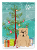 Merry Christmas Tree English Bulldog Fawn Garden Flag Mailbox Decorative Yard Banner Outside Patio Artwork for Flower Beds, Garden Size, Multicolor