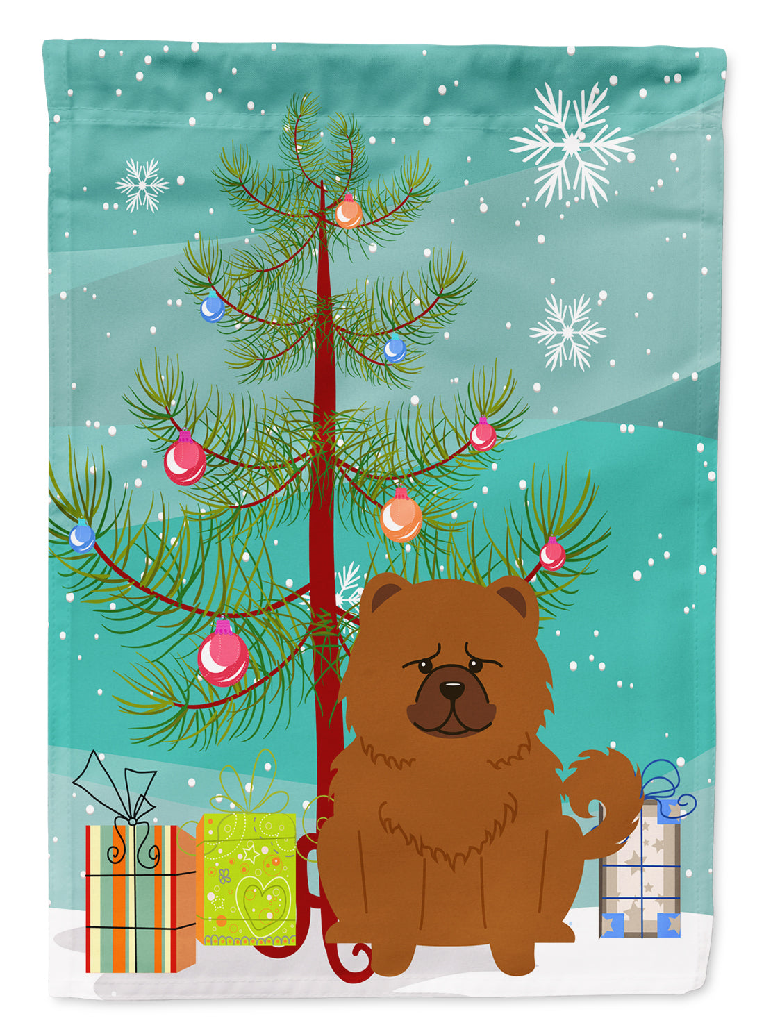 Merry Christmas Tree Chow Chow Red Garden Flag Mailbox Decorative Yard Banner Outside Patio Artwork for Flower Beds, Garden Size, Multicolor