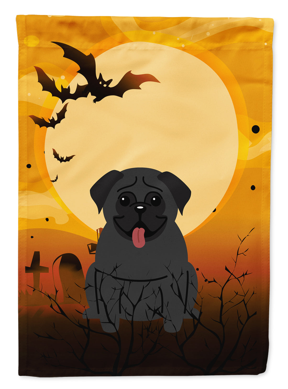 Halloween Pug Black Garden Flag Mailbox Decorative Yard Banner Outside Patio Artwork for Flower Beds, Garden Size, Multicolor