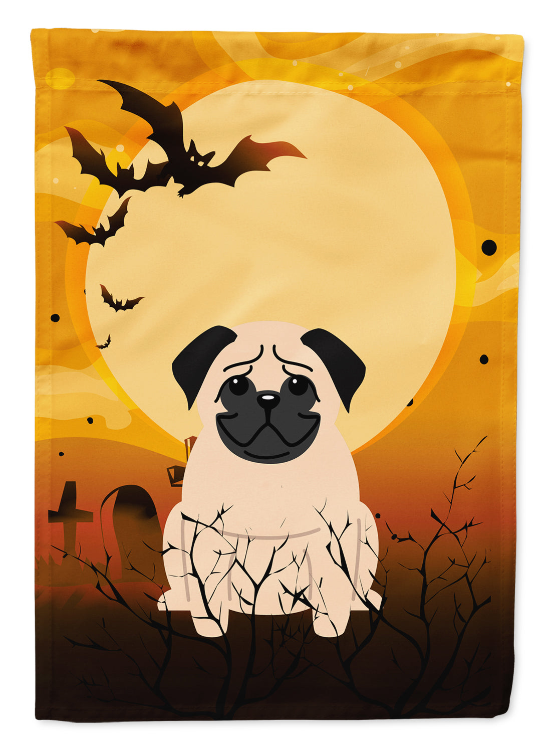 Halloween Pug Fawn Garden Flag Mailbox Decorative Yard Banner Outside Patio Artwork for Flower Beds, Garden Size, Multicolor