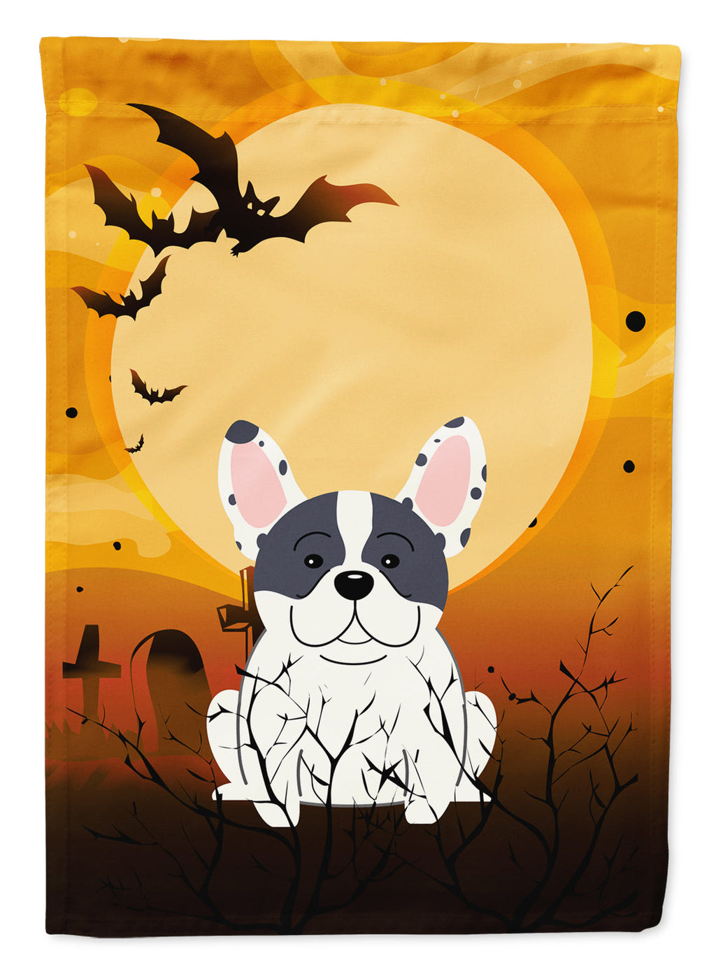Halloween French Bulldog Piebald Garden Flag Mailbox Decorative Yard Banner Outside Patio Artwork for Flower Beds, Garden Size, Multicolor
