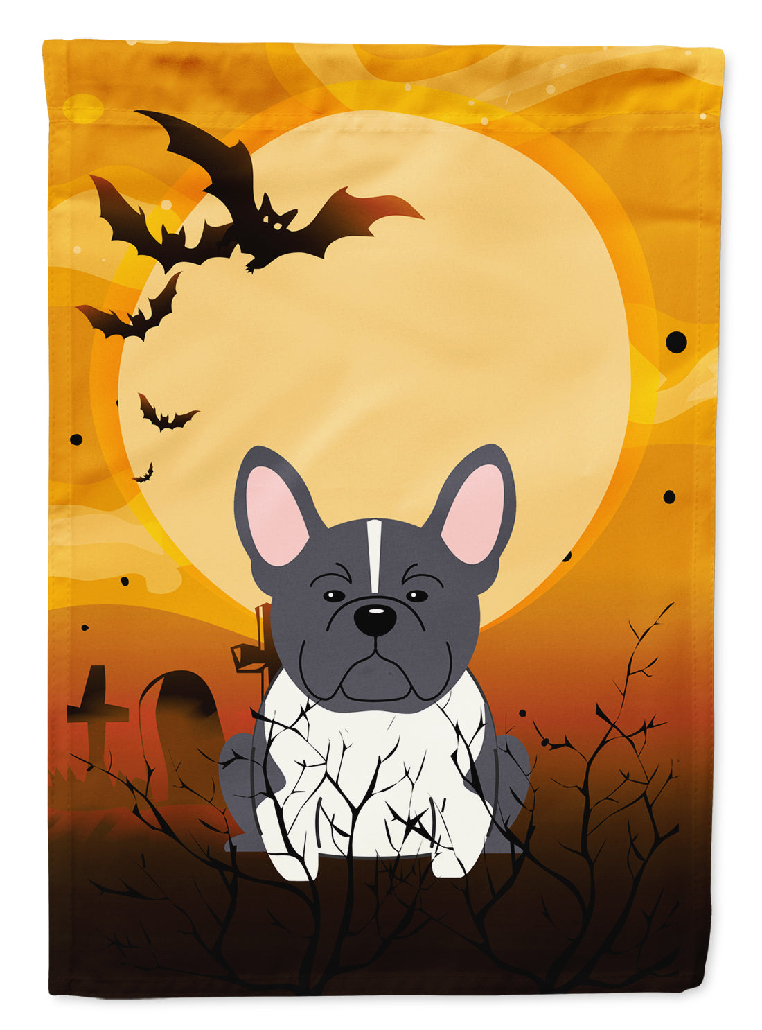 Halloween French Bulldog Black White Garden Flag Mailbox Decorative Yard Banner Outside Patio Artwork for Flower Beds, Garden Size, Multicolor