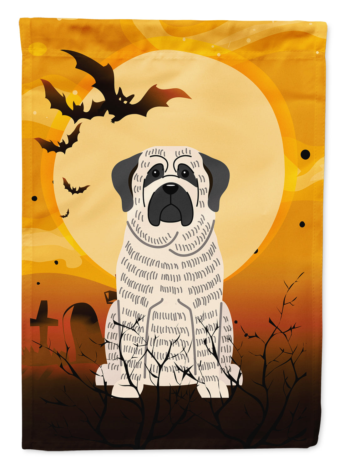 Halloween Mastiff Brindle White Garden Flag Mailbox Decorative Yard Banner Outside Patio Artwork for Flower Beds, Garden Size, Multicolor