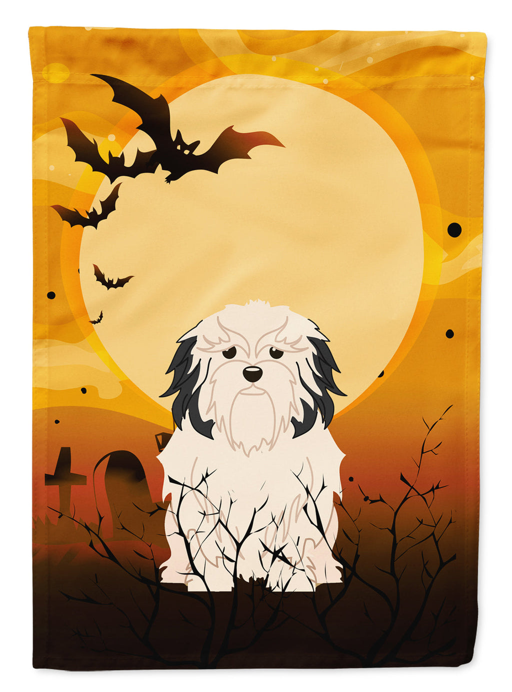 Halloween Lowchen Garden Flag Mailbox Decorative Yard Banner Outside Patio Artwork for Flower Beds, Garden Size, Multicolor