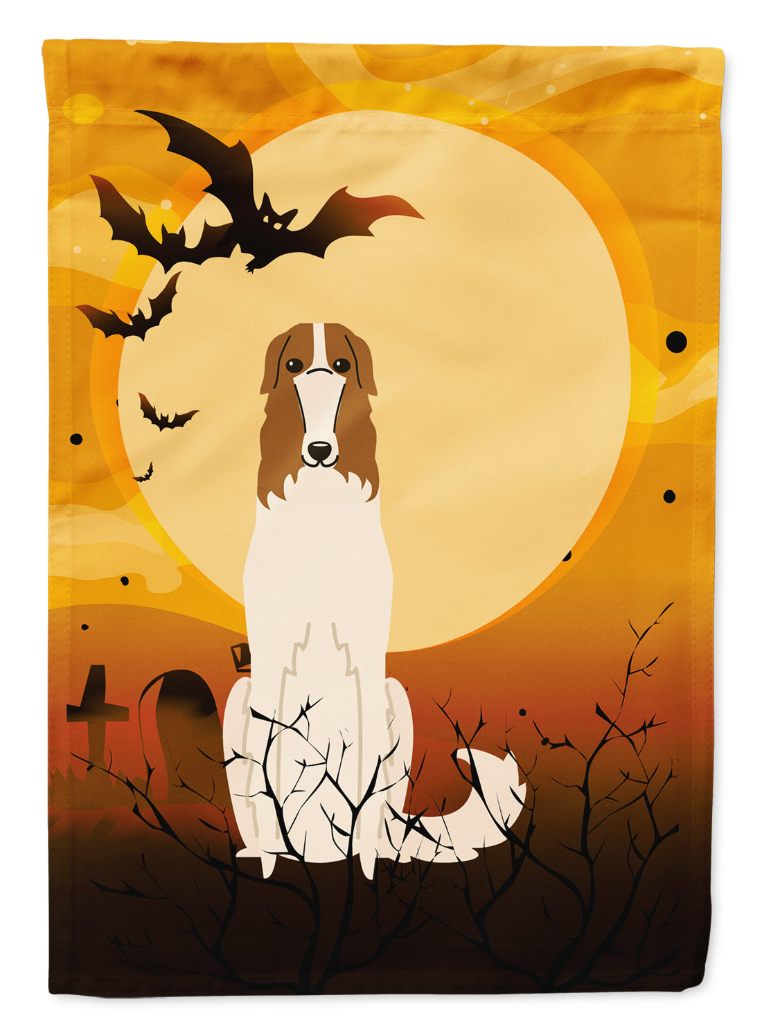 Halloween Borzoi Garden Flag Mailbox Decorative Yard Banner Outside Patio Artwork for Flower Beds, Garden Size, Multicolor