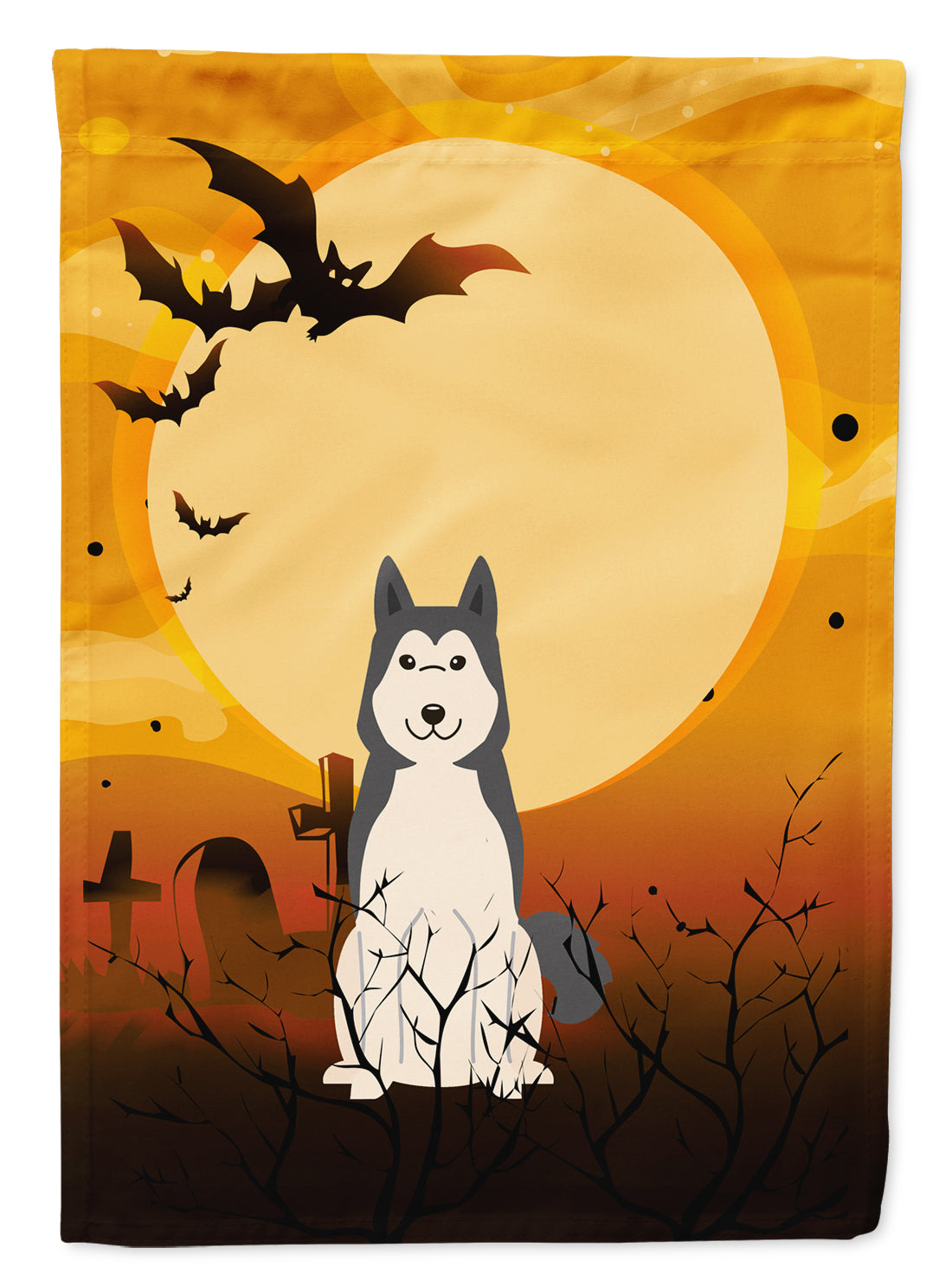 Halloween West Siberian Laika Spitz Garden Flag Mailbox Decorative Yard Banner Outside Patio Artwork for Flower Beds, Garden Size, Multicolor
