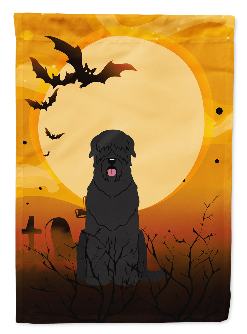 Halloween Black Russian Terrier Garden Flag Mailbox Decorative Yard Banner Outside Patio Artwork for Flower Beds, Garden Size, Multicolor