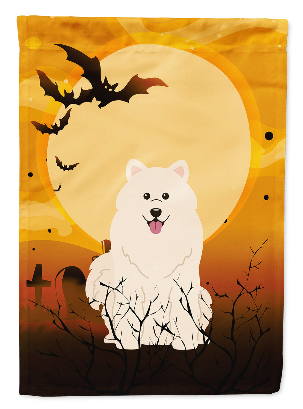 Halloween Samoyed Garden Flag Mailbox Decorative Yard Banner Outside Patio Artwork for Flower Beds, Garden Size, Multicolor