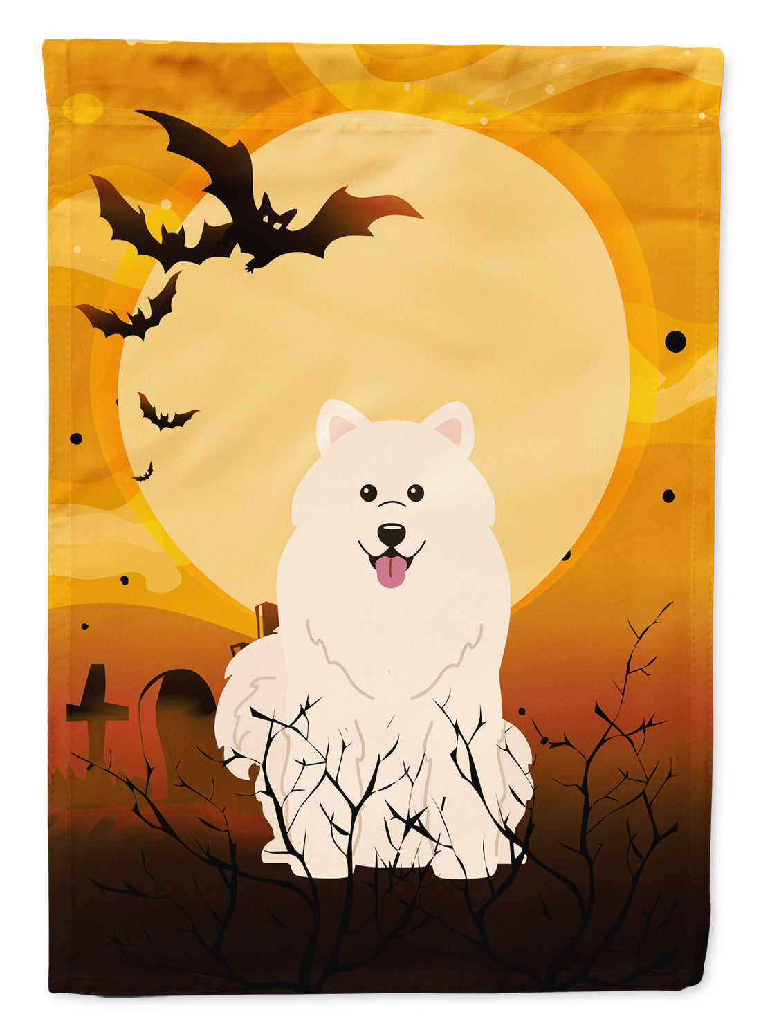 Halloween Samoyed Garden Flag Mailbox Decorative Yard Banner Outside Patio Artwork for Flower Beds, Garden Size, Multicolor